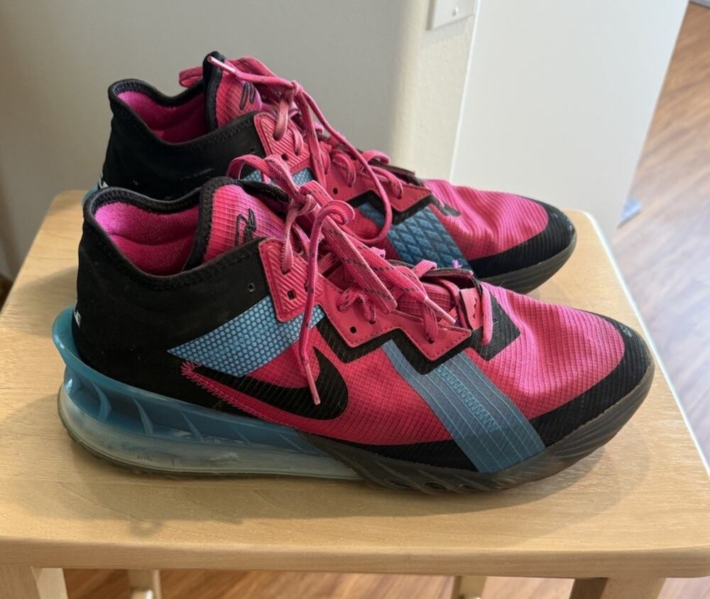 Nike Lebron XVIII 18 Low Neon Nights Fireberry Black Men's Sz 13 Sneakers